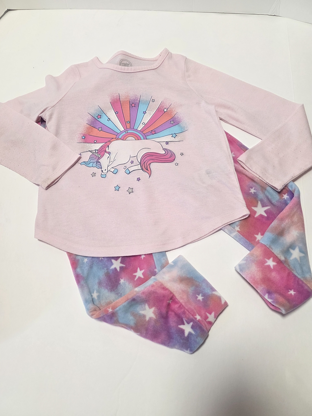 wonder nation Pink & Multicolor Girls Pajama Set - Rainbow Star Graphics - Picture 9 of 13